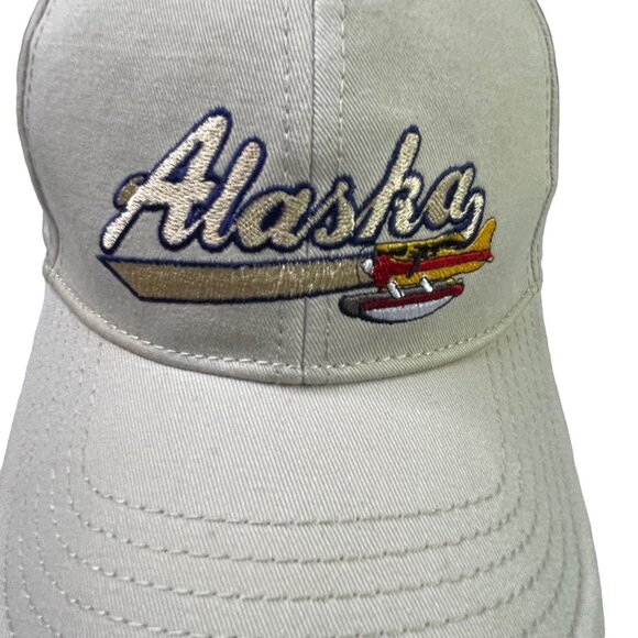 Alaska Hat Adjustable Strap Baseball Cap Airplane Embroidered Beige u - Picture 2 of 16